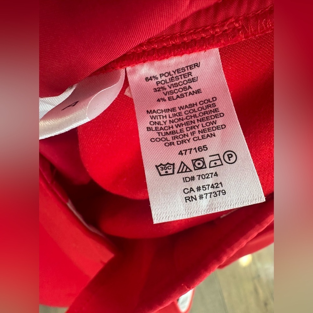 Ann Taylor Red Ankle Pants Size 14 Career Preppy Holiday Workwear - Picture 4 of 4